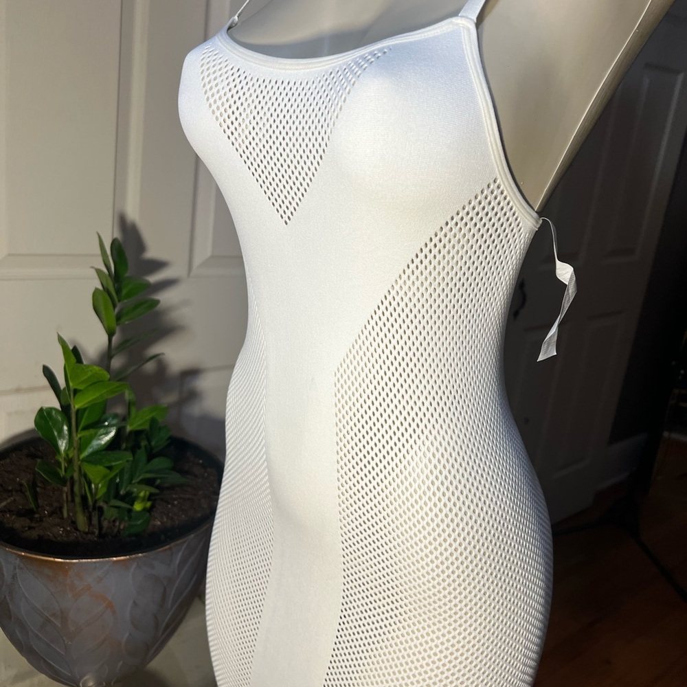 White Mesh Bodycon Dress